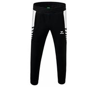 Erima Hombre Six Wings Worker Pantalón, Negro/Blanco, XL