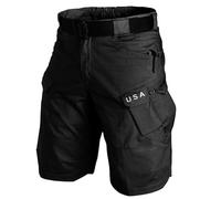 Pantalón De ConstruccióN Hombre, Pantalones Cortos Cargo Hombre Estampado USA para Entrenamiento Exterior Senderismo Uso Diario Ligero Duradero