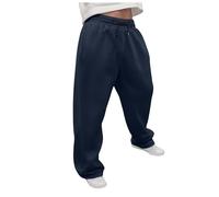 Pantalón de correr para hombre, holgado, corte recto, correr, de trabajo, informal, trabajo transpirable, bajo, para hombres, comodidad, deporte, con cordón y bolsillos, ropa de hombre, Azul oscuro #1