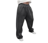 Pantalón de correr para hombre, holgado, corte recto, correr, de trabajo, informal, trabajo transpirable, bajo, para hombres, comodidad, deporte, con cordón y bolsillos, ropa de hombre, Gris oscuro #1