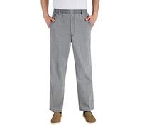 Pantalón de hombre para el tiempo libre de verano, ligero y transpirable, casual, de algodón fino, de tiro alto, pierna recta, con elástico en la cintura, pantalón chino de un solo color, gris oscuro