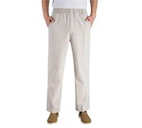 Pantalón de hombre para el tiempo libre de verano, ligero y transpirable, casual, de algodón fino, de tiro alto, pierna recta, cómodo, con elástico en la cintura, pantalón chino de un solo color