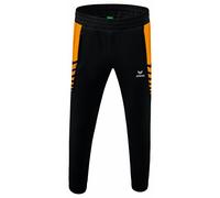 ERIMA Hombre Six Wings Worker Pantalón, Negro/New Orange, M