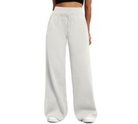 Pantalón de jogging para mujer, algodón, pantalones de running fitness holgados, color liso, pierna recta, chándal de cintura alta con bolsillo, ligero, holgado, polar, transpirable, chándal elástico