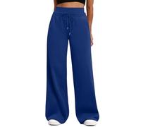 Pantalón de jogging para mujer, algodón, pantalones de running fitness holgados, color liso, pierna recta, chándal de cintura alta con bolsillo, ligero, holgado, polar, transpirable, chándal elástico