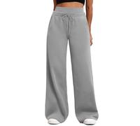 Pantalón de jogging para mujer, algodón, pantalones de running fitness holgados, color liso, pierna recta, chándal de cintura alta con bolsillo, ligero, holgado, polar, transpirable, chándal elástico