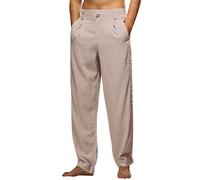 Pantalón de lino para hombre, recto, grande, elástico, pantalón Chino para hombre, verano, ligero, liso, holgado, informal, pantalones deportivos, chándal, Jogging en lino, Pants vestido con bolsillos