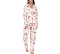 Pantalón de mujer estampado Home Leisure Bow Love Loose Imitation Color Ding Pajama Sleepy Pants Set de camisón de seda, naranja, M