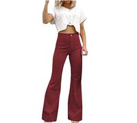 Pantalón de Pana Mujer Moda Campana Largo Slim Fit Casual Retro Verano Otoño Cintura Alta Original Disco Clásico