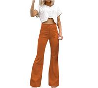 Pantalón de Pana Mujer Moda Campana Largo Slim Fit Casual Retro Verano Otoño Cintura Alta Original Disco Clásico