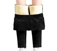 Pantalón de pana para mujer genérico - Pantalón de mujer cálido invierno pantalones de cintura alta Bottoms Casual Pant Forrado Sherpa Jogging Outdoor Chándal Color sólido Pantalones gruesos Bottoms