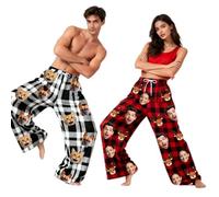 Pantalón de Pijama Personalizado con Foto - Parte de Abajo de Pijama Unisex con Diseño de Cara Divertida - Regalo Original para Hombre/Mujer (Pantalones de pijama personalizados)