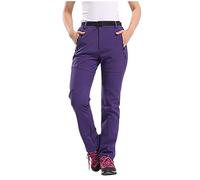 Pantalón de senderismo para mujer - Impermeable - Pantalón térmico con forro - Tallas grandes - Pantalón softshell cálido - Pantalón de esquí - Pantalón de snowboard - Pantalón de nieve - Impermeable