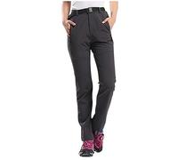 Pantalón de softshell para mujer, invierno, forro, resistente al agua, pantalones de senderismo, pantalones cálidos de invierno con bolsillos, pantalón de jogging, cómodo, pantalones de entrenamiento