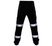 Pantalón de trabajo Hi Vis para hombre, joggers reflectantes, pantalones de entrenamiento con múltiples bolsillos y cordón, pantalones de combate de alta visibilidad, súper suaves, Hi Vis, pantalones