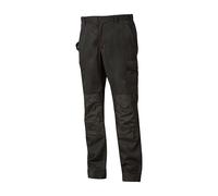 Pantalón de trabajo para hombre U-Power, pantalón cargo con cintura elástica, con bolsillos para rodilleras, varios bolsillos, tela cómoda, ropa exterior resistente y duradera - Black Carbon 56