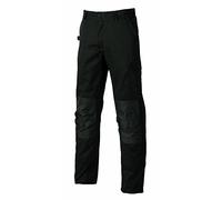 Pantalón de trabajo para hombre U-Power, pantalón cargo con cintura elástica, con bolsillos para rodilleras, varios bolsillos, tela cómoda, ropa exterior resistente y duradera - Black Carbon 64