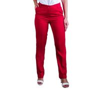 Pantalón de Vestir Mujer con Estampado Sólido. Pantalón Elegante con Tiro Medio, Corte Recto, Bolsillos para Trabajo, Oficina, Camarera, Dependiente. (93% Poliéster - 7% Elastano)