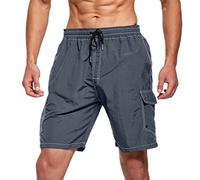 Pantalón Deporte Hombre Corto - Pantalones Cortos Deportivos para Hombre Pantalones De Jogging A Rayas Pantalones De Entrenamiento De Verano con Bolsillos Cintura Elástica Pantalones Cortos (Grey M)