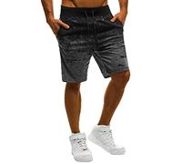 Pantalón Deporte Hombre Corto - Pantalones De Primavera De Calle A Juego De Puntos Y Pantalones Deportivos Casuales De Color Pantalones Sueltos De Verano para Exteriores (Dark Gray M)