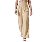 Pantalon Deporte Mujer Largo Ancho,Pants Chandal,Pantalones de Vestir de Pierna Ancha y Cintura Alta para Mujer,Elegantes,Casuales,de Color sólido,Holgados,cómodos,elásticos,Formales para Negocios