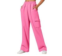 Pantalón deportivo para mujer, Palazzo, pantalón de talle alto, chic y elegante, color sólido, otoño, invierno, carga de pantalones suaves, corte holgado, informal, gran tamaño, versátil, elasticidad