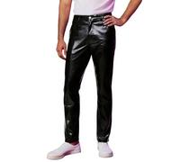Pantalón Disco Hombre Metallic Brillant, Pantalón Chino Hombre Efecto Mojado de Fete Danza Espectáculo, Pantalones Vestidos Rectos Slim, Pantalones Traje Grande Talla Lentejuelas, Pants Uni de