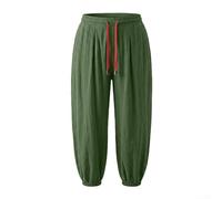 Pantalón Hombre Algodón, Corte Holgado y Transpirable Pantalón(Green L) | Para Uso Diario, Algodón para suave, Ideal Hombres, Corte Holgado, Tallas M-2XL