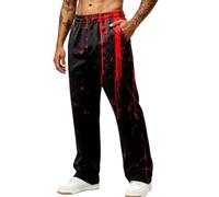 Pantalon Hombre Cintura Elástica con Bolsillo Disfraz Halloween Hombre Adulto Pantalón Cómodos Chic Casual Pantalones Fitness Calle Trabajo 13 S