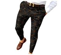 Pantalón Hombre Estampado Elegante, Vestir Ajustado, Chino Casual con Cremallera botón Estilo contemporáneo para Salida Urbana y Diario