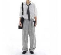 Pantalón Hombre, Plisado, Cintura para media, Talla M-3XL Pantalón(Gray XL) | Para Oficina y Calle, Plisado y , Ideal Hombres, PoliÃ©ster Transpirable, Tallas M-3XL