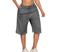 Pantalon Jean Corto Mujer Bermuda Cargo Padel Rosa Compresion Chinos Vaquera Cintura 46 Negros Bolsillos Debajo Fluidos Pantaloneta Dobladillo Pernera Elastizado Ochentero Modernos