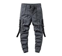 Pantalon Jogger Hombre - Pantalones Trabajo Hombre Hombres Primavera Y Otoño Paquete Al Libre Ocio Juvenil Pantalones Cargo De Color Sólido (Grey 29)