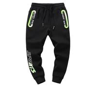 Pantalón Jogging Garcon Pantalón de chándal de algodón, cintura elástica Jogging para niño para niño, cintura elástica, chándal de pie para niño de Ample garçons, 2-le Black, 11-12 años