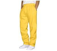 Pantalón Jogging Hombre Trabajo Medias Jogging Hombre con Cordón Y Bolsillos Ligeros Amplios Pantalones Hombres con Elástico Cintura Casual Grande Deporte Pantalones Hombres Chándal, Amarillo #1, XL
