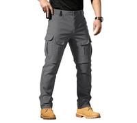Pantalón Largo Verano Hombre, Pantalones Cargo Largos para Hombre De Color Liso con Múltiples Bolsillos Ligeros Cómodos Ideales para El Combate Entrenamiento Táctico Elástico Corte Regular Senderismo