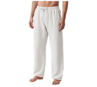 Pantalón Ligero De Hombre De Lino Y Algodón Pantalones Lino Verano para Mujer Pantalones Negros Hombre Verano para Casuales Los Hombres Largos Y Ligeros Ocio Informales Corte Holgado Medievales Beige