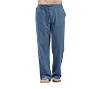 Pantalon Lino Hombre Men's Cotton Linen Pants Male Autumn Breathable Solid Color Trousers Fitness Streetwear S-3XL 5XL 4XL(Gold,XXXL)