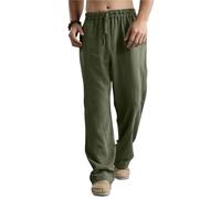 Pantalon Lino Hombre Men's Cotton Linen Pants Male Autumn Breathable Solid Color Trousers Fitness Streetwear S-3XL 5XL 4XL(Color-31,XXXL)