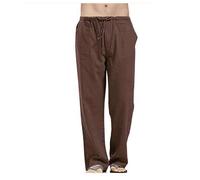 Pantalon Lino Hombre Men's Cotton Linen Pants Male Autumn Breathable Solid Color Trousers Fitness Streetwear S-3XL 5XL 4XL(Clear,S)