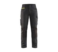 Pantalón marca BLAKLADER modelo Pantalón de servicio con elástico para mujer Negro/Amarillo