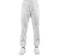 Pantalón médico enfermera blanco hombre mujer con elástico en el tobillo Super Stretch 044878 Color blanco. S