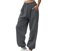Pantalón Mujer Fluido De Talle Alto, Pantalones Casual Mujer Algodón Bottoms con Dos Bolsillos Pantalones Con Cordón De Ajuste Pant Otoño Pants Outdoor Chándal Color Puro Jogging, GY1., M