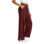 Pantalon Mujer Vestir Cintura Alta Pantalones Deportivos Rectos Ancho Elástico Cómodo Pantalón Chándal Otoño Sueltos Casual Pantalon de Trabajo Oficina con Bolsillos Color Sólido Jogger Pants