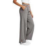 Pantalon Mujer Vestir Cintura Alta Pantalones Deportivos Rectos Ancho Elástico Cómodo Pantalón Chándal Otoño Sueltos Casual Pantalon de Trabajo Oficina con Bolsillos Color Sólido Jogger Pants