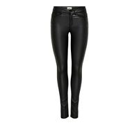 ONLY Onlanne K Mid Waist Coated Jeans Noos, Vaqueros skinny Mujer, Negro (Black Black), W30/L32