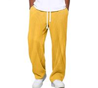 Pantalón Pana Hombre, Pantalones Casual Pana Calças de Trabalho Pantalón Running Amarillo Anchos Elasticos Pantalon Deportivo con Bolsillos Ropa Hombre Invierno Amarillo S