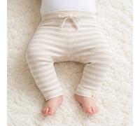 Pantalón para bebé Stripe Arena/Blanco de algodón orgánico | Little Dutch – 74