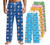 Pantalón Pijama para Papá Regalo Día del Padre - Ideas de Regalo a los Padres, Regalos Originales para Padre, Pantalones de Pijama Personalizados para Hombres con Foto Personalizada