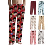 pantalon pijama personalizado - pijama Personalizados Ropa de Casa Con Texto Conjunto de Pijama Personalizable Para Hombres y Mujeres - Añade Tu Diseño - Pijamas Divertidos con Fotos de Cara